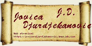 Jovica Đurđekanović vizit kartica